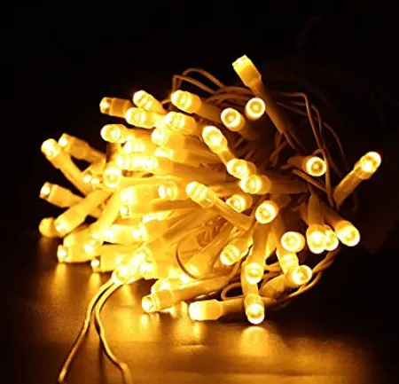 TUCASA 11 Meter Still led ladi Christmas String Light for Festive Decorations Diwali and Christmas Lighting Warm White Plug in