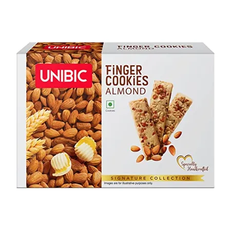 Unibic Almond Finger Cookies Almond 400g Made with Real Nuts Butter Ghee Buttery Delights Signature Collection