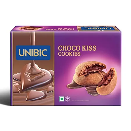 Unibic Choco Kiss Cookies 250g Filled with Chocolate Rich Indulgent Snack Delicious Creamy Flavors Crunchy and Choco Cream Centred Biscuits Made for Chocoholics