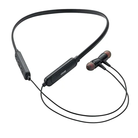 Vibez by Lifelong Wireless Neckband Earphones with Extra Bass Bluetooth Earphones with 12 hrs Playtime Bluetooth v5 1 IPX4 Water Resistant 10 mm Dynamic Drivers VBNB01 Rodeo 1 Year Warranty Black 