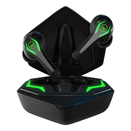 Wings Phantom Pro Earphones Gaming Earbuds with LED Battery Indicator 50ms Low Latency Bluetooth 5 3 40 Hours Playtime MEMs Mic IPX4 Resist 12mm Driver 500mah case Headphones Black TWS 