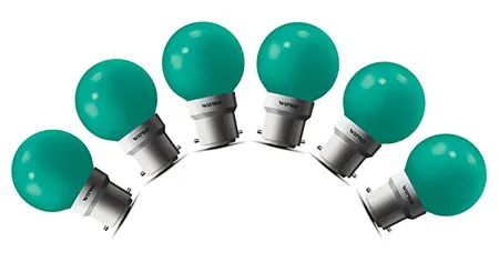 Wipro Safelite N10005 B22 0 5 Watt Led Night Lamp Pack of 6 Green 