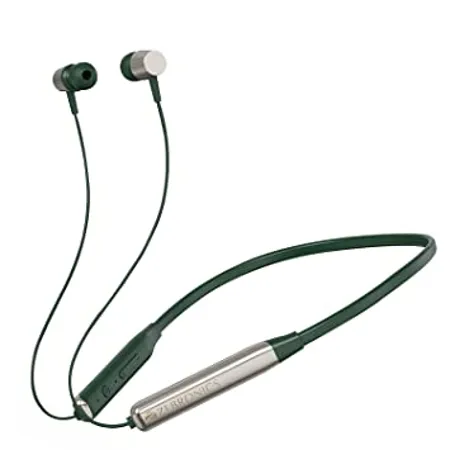 ZEBRONICS Zeb Evolve BTv5 0 Voice Assistant Rapid Charge Dual Pairing Call Function Magnetic Earpiece Bluetooth Wireless in Ear Earphones with Mic Metallic Green 