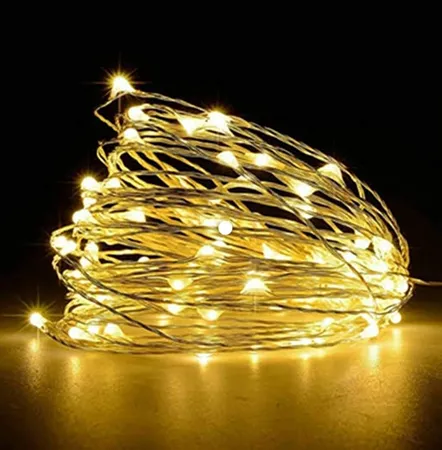 tu casa DW 440 USB Led Copper Fairy Light Waterproof 10 MTRS 100 Bulbs Nickel Finish Warm White