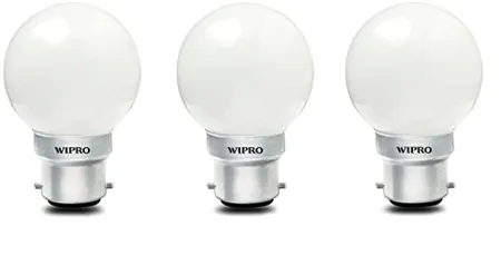 wipro 0 5W B22 LED White Night Bulb Pack of 3 N10002 