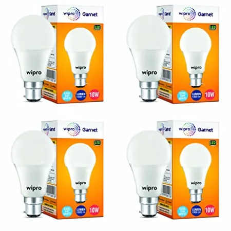 wipro 10W B22 LED Cool Day White Bulb Pack of 4 Garnet 