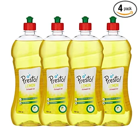 Amazon Brand Presto Dish wash Gel Lemon 750 ml Pack of 4 