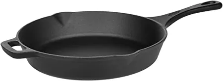 AmazonBasics Cast Iron Pre Seasoned Skillet Pan XL Black 3 7Kgs