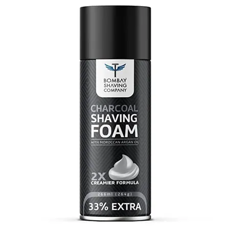 Bombay Shaving Co Charcoal Shaving Foam 266 ml 33 extra with Activated Charcoal Moroccan Argan Oil