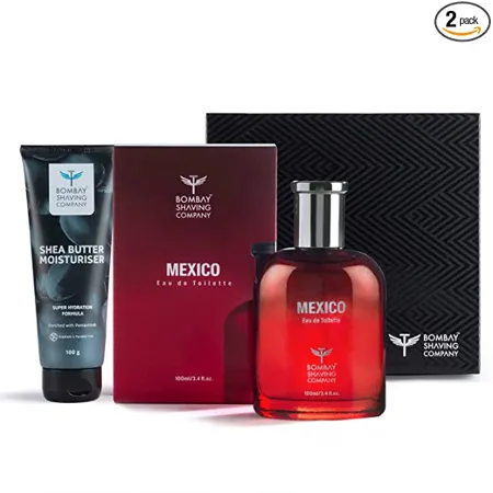 Bombay Shaving Co Perfume Moisturiser Kit For Men Rakhi Gift for Brother Mexico EDT Perfume for Men 100 Ml Shea Butter Moisturiser Gift For Men