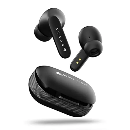 Boult Audio Airbass Z20 TWS 40H Battery Life Zen ENC Mic Type C Lightning Boult Fast Charging 10Mins 100Mins BoomX Tech Bass Environmental Noise Cancellation IPX5 in Ear Earbuds Black 