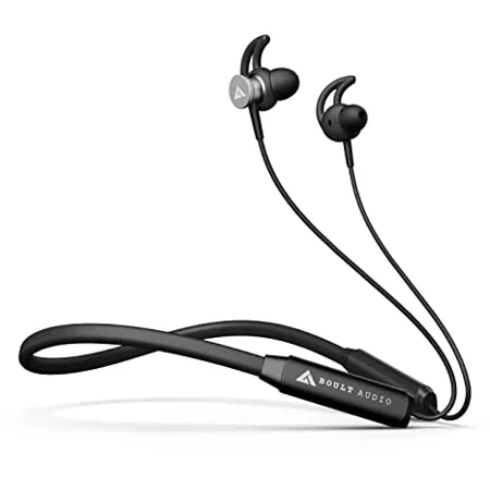 Boult Audio FXCharge with ENC 32H Playtime 5min 7H Type C Fast Charging Zen Environmental Noise Cancellation 14 2 mm BoomX Rich Bass IPX5 Probass Bluetooth Wireless Earphones Neckband Black 