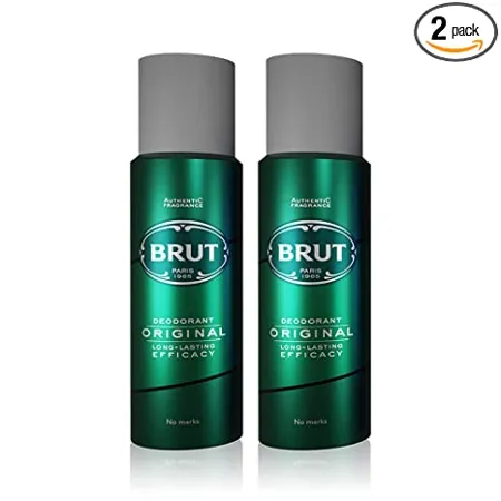 Brut Deodorant Spray for Men Original Fresh Authentic Fragrance Long Lasting Deo 2x200 ml