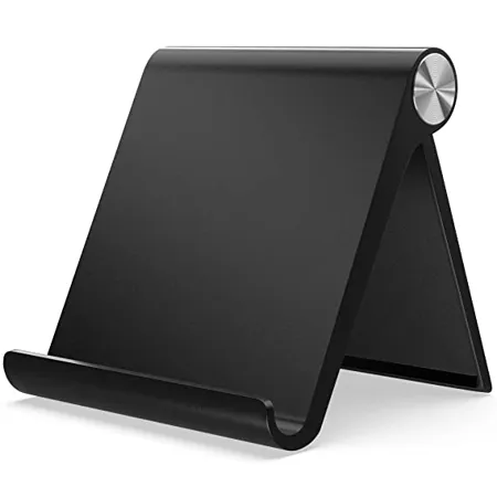 ELV Foldable Portable Tablet Phone Stand Compatible Phone Holder for iPhone Android Samsung OnePlus Xiaomi Oppo Vivo Asus Perfect for Bed Office Home Gift and Desktop Black 