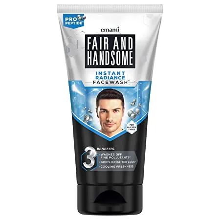 Fair and Handsome Instant Radiance Face Wash Pro Peptide Instant Radiance Washes of Fine Pollutants Cooling Freshness 150g