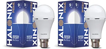 Halonix Rechargeable Emergency Inverter Led Bulb B22 9 Watt White Pack Of 2 B22D 