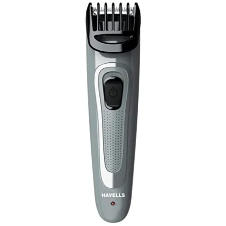 Havells BT5100C Rechargeable Beard Trimmer with Hypoallergenic Blades Zero Trim with 0 5 mm Precision Upto 17mm Length Setting for All Trending Styles 45 min runtime Grey 