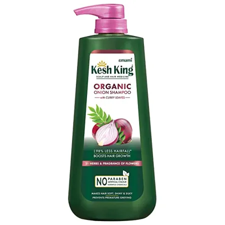 Kesh King Ayurvedic Onion Shampoo Hair Growth Shampoo Hair Fall Control Reduces Split Ends Frizz Repairs Dry Damaged Hair With the goodness of Onion Amla and Bhringraj for soft silky and smooth hair 600 ml