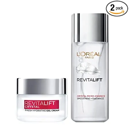 L Oreal Paris Skincare Regime Combo Refines Smooths Radiant Skin With Salicylic Acid Crystal Micro Essence 22 ml Crystal Gel Cream 65ml