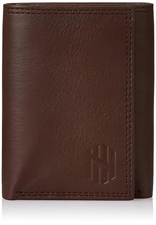 Nelle Harper Men s Leather Trifold Wallet Dark Brown NHMLWV005 