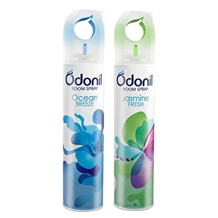 Odonil Room Freshener Spray Pack of 2 Jasmine Fresh 220ml Ocean Breeze 220ml