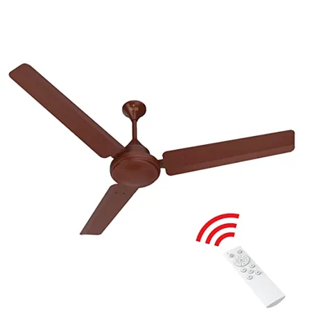 Polycab Eteri BLDC Energy Efficient 5 Star Rated 1200 mm High Speed Ceiling Fan with Remote and 2 years warranty Luster Brown 