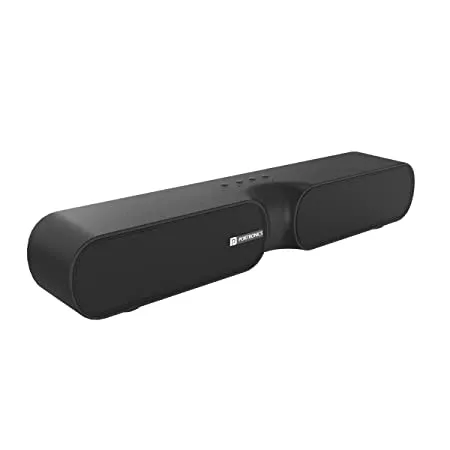 Portronics Decibel 20 16W Wireless Bluetooth Soundbar Built in Radio FM 3 5mm Aux Slot HQ Stereo Sound Long Playtime Black 