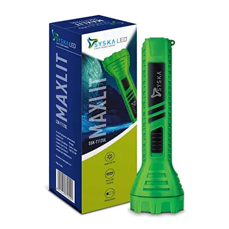 SYSKA T112UL MAXLIT 1W Bright Led Rechargeable Torch Florence Green 