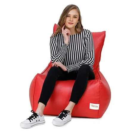 Sattva Chair Style Bean Bag XXXL Bean Bag Filled with Beans Pink