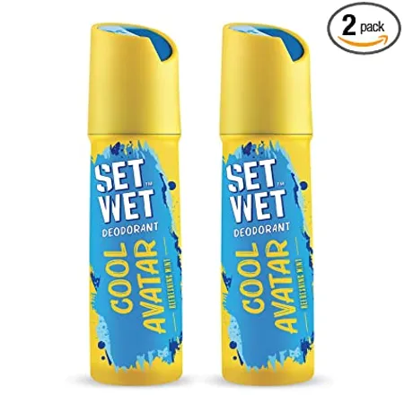 Set Wet Cool Avatar Deodorant Body Spray Perfume For Men 150 ml Pack of 2 