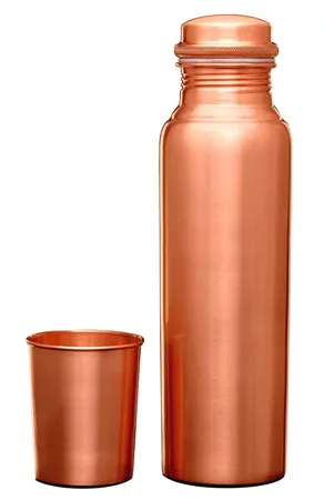 Signoraware Copper Bottle with Glass Matt Pack of 1 Bottle 1 Glass 275 ml 