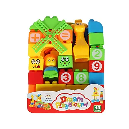Smart Picks 40 Pieces Block Set for Boys and Girls Multicolour 