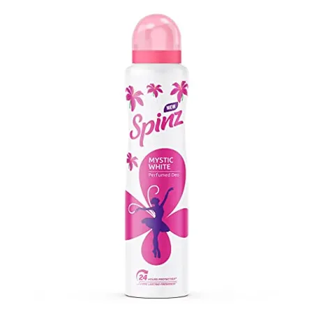 Spinz Mystic White Perfumed Deo for Women with Fresh Lily Fragrance for Long Lasting Freshness and 24 Hours Protection 200ml