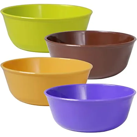 Wonder Prime Sigma 500 Microwave Safe Premium Quality Multipurpose Plastic Bowl Set 4 pc Mixing Bowl 450 ml Yellow Brown Violet Green Color Made in India KBS02099