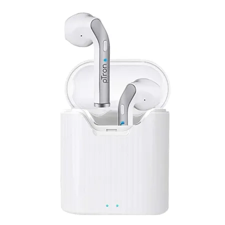 pTron Bassbuds Duo in Ear True Wireless Headphones with Mic Bluetooth 5 0 Auto Pairing Passive Noise Cancellation Instant Voice Assistant 12Hrs Playtime with Case Mic White 