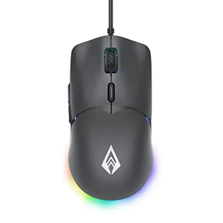 Archer Tech Lab Recurve 100 Ultra Light 69g Wired Gaming Mouse with 3600 DPI and 6 Buttons 7 Color RGB Gaming Grade Sensor with Ergonomic Design HUYU Switches Compatible with PC Mac Black