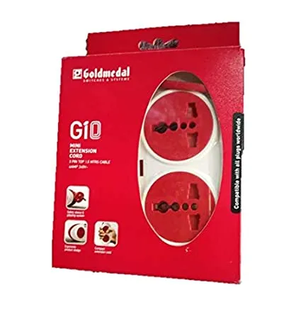 Goldmedal 240V Gio 2 Pin 2 5 Mtr Cable Extension Cords White And Red 