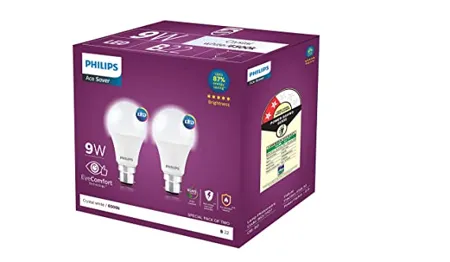 Philips 9 Watts Multipack B22 LED Cool Day White LED Bulb Pack of 2 Ace Saver 