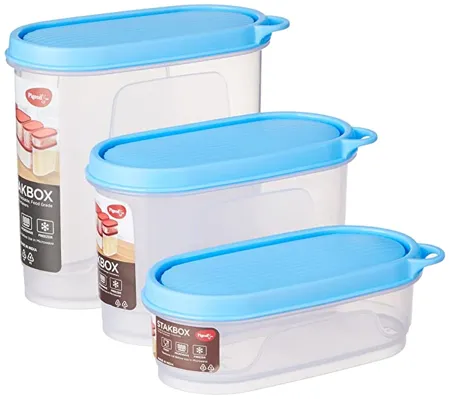 Pigeon StakBox Value Combi Set of 3 Storage for Kitchen Blue