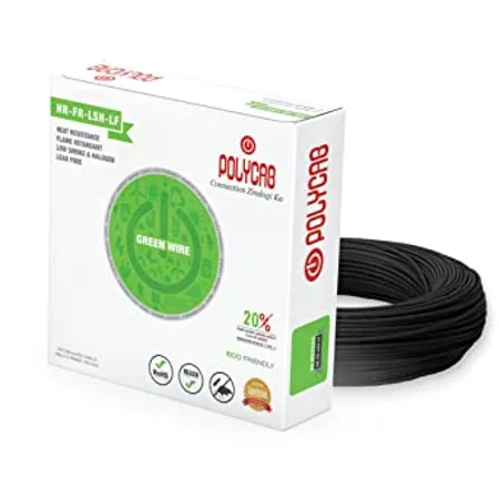 Polycab Eco Friendly Greenwire PVC Insulated Copper Cable for Domestic Industrial Connections Electric Wire BLACK 90m 1 5sqmm 