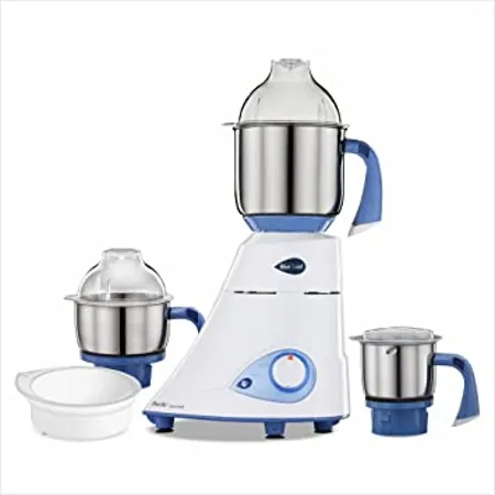 Preethi Blue Leaf Diamond MG 214 mixer grinder 750 watt Blue White 3 jars Flexi Lid FBT motor with 2yr Guarantee Lifelong Free Service