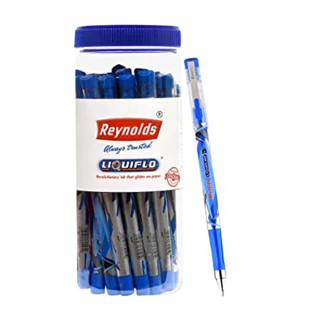Reynolds LIQUIFLO 20 PENS JAR BLUE Pen I Lightweight Ball Pen With Comfortable Grip for Extra Smooth Writing I School and Office Stationery