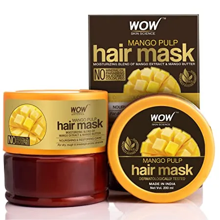 WOW Skin Science Mango Hair Mask For Healthy Hair No Mineral Oil Parabens Silicones Synthetic Color PEG 200mL