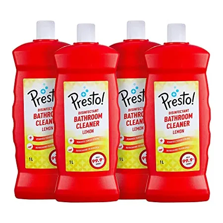 Amazon Brand Presto Bathroom Cleaner 1 L X 4 Lemon 