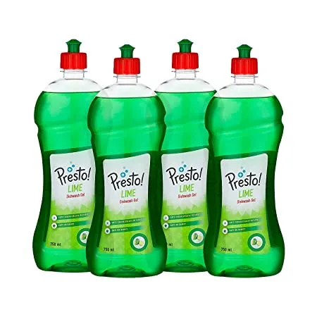 Amazon Brand Presto Dish wash Gel Lime 750 ml Pack of 4 