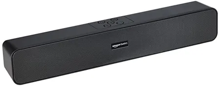 AmazonBasics Bluetooth Speaker 5 0 Soundbar with 16W RMS 2000mAh Battery Upto 19 Hrs Playtime Aux USB Port Black 