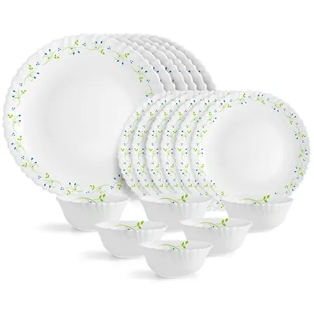 Cello Opalware Dazzle Tropical Lagoon Dinner Set 18Pcs White