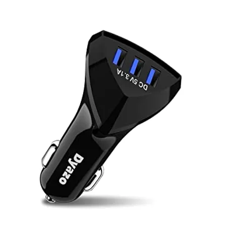 Dyazo 12 W 3 Port USB Car Charger Adapter with Smart ic Compatible for Oppo Vivo Redmi iPhone Samsung and All Other Smart Mobile Phones