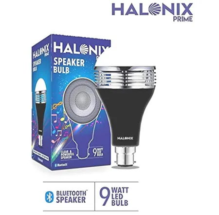 Halonix B22D 9 Watt LED Bluetooth Speaker Music Bulb White and Yellow Light No Cable No Charging