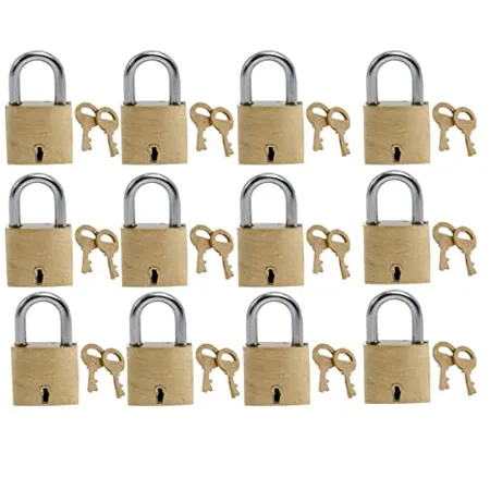 Harrison A 1 0001 PK 12 Brass 3 Levers Padlock with 2 Keys Pack of 12 